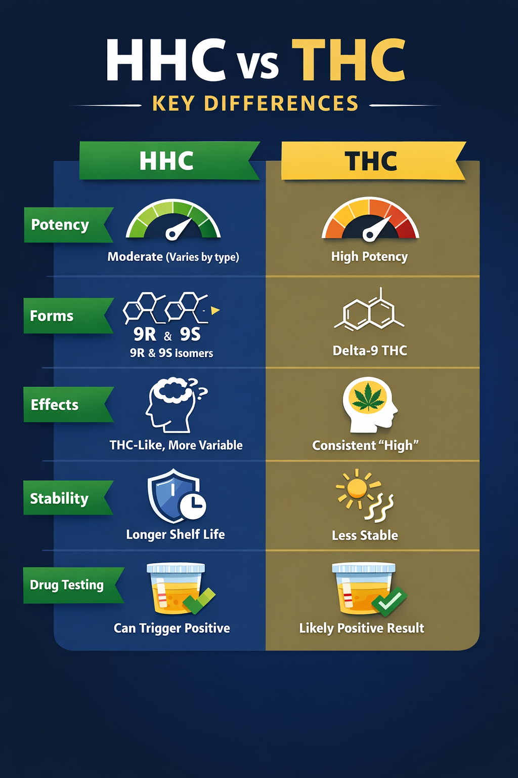 
HHC vs THC Key differences